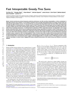 Fast Interpretable Greedy-Tree Sums