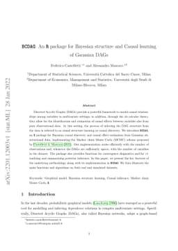 BCDAG: An R package for Bayesian structure and Causal learning of
  Gaussian DAGs