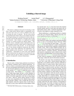 Unfolding a blurred image