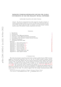 Improved Overparametrization Bounds for Global Convergence of Stochastic
  Gradient Descent for Shallow Neural Networks