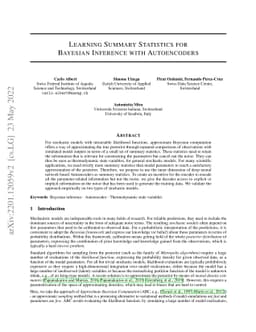 Learning Summary Statistics for Bayesian Inference with Autoencoders