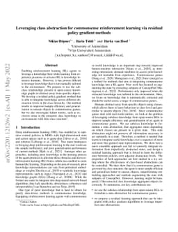 Leveraging class abstraction for commonsense reinforcement learning via
  residual policy gradient methods