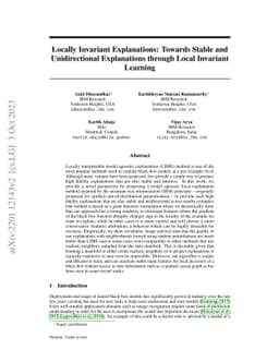 Locally Invariant Explanations: Towards Stable and Unidirectional
  Explanations through Local Invariant Learning