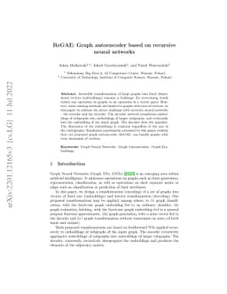 ReGAE: Graph autoencoder based on recursive neural networks