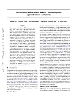 Benchmarking Robustness of 3D Point Cloud Recognition Against Common
  Corruptions