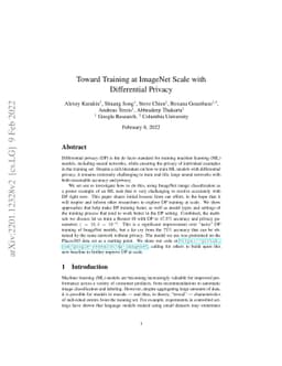 Toward Training at ImageNet Scale with Differential Privacy