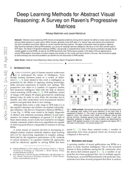 Deep Learning Methods for Abstract Visual Reasoning: A Survey on Raven's
  Progressive Matrices