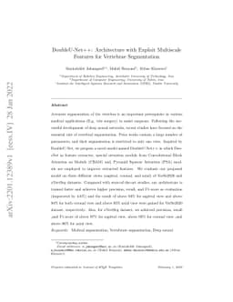 DoubleU-Net++: Architecture with Exploit Multiscale Features for
  Vertebrae Segmentation