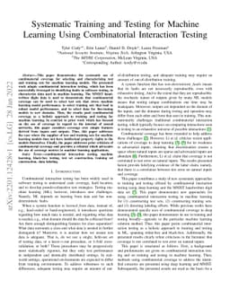 Systematic Training and Testing for Machine Learning Using Combinatorial
  Interaction Testing