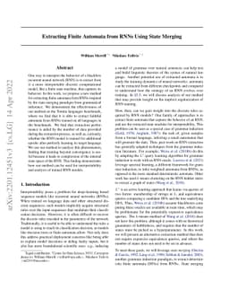 Extracting Finite Automata from RNNs Using State Merging