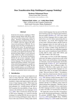 Does Transliteration Help Multilingual Language Modeling?