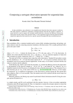 Composing a surrogate observation operator for sequential data
  assimilation