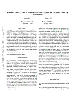 ItôWave: Itô Stochastic Differential Equation Is All You Need For
  Wave Generation