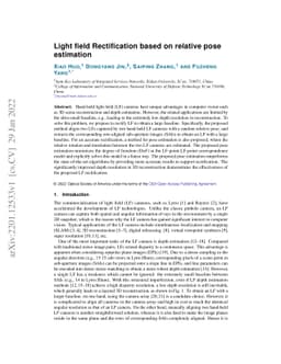 Light field Rectification based on relative pose estimation