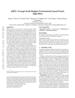 LBCF: A Large-Scale Budget-Constrained Causal Forest Algorithm