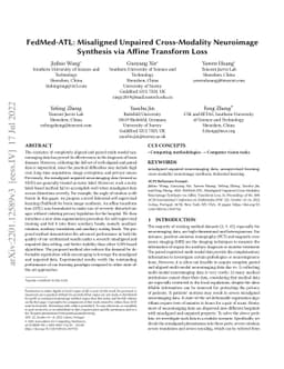 FedMed-ATL: Misaligned Unpaired Brain Image Synthesis via Affine
  Transform Loss