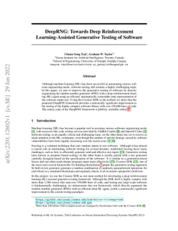 DeepRNG: Towards Deep Reinforcement Learning-Assisted Generative Testing
  of Software