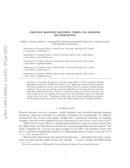 Private Boosted Decision Trees via Smooth Re-Weighting