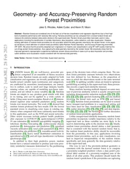 Geometry- and Accuracy-Preserving Random Forest Proximities