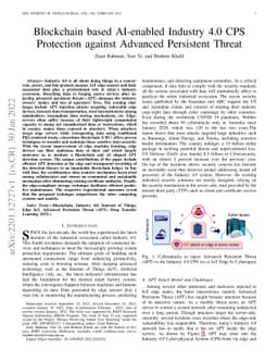 Blockchain based AI-enabled Industry 4.0 CPS Protection against Advanced
  Persistent Threat