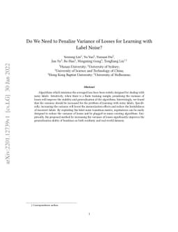 Do We Need to Penalize Variance of Losses for Learning with Label Noise?