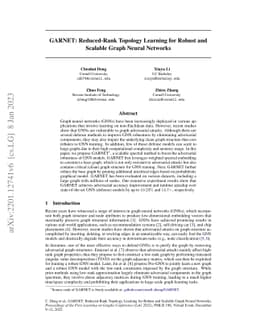 GARNET: Reduced-Rank Topology Learning for Robust and Scalable Graph
  Neural Networks