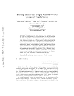 Training Thinner and Deeper Neural Networks: Jumpstart Regularization