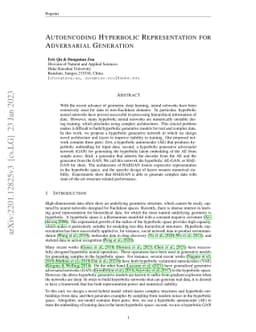 Autoencoding Hyperbolic Representation for Adversarial Generation
