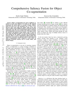 Comprehensive Saliency Fusion for Object Co-segmentation