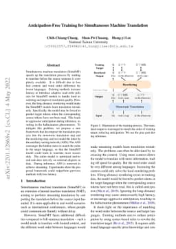 Anticipation-Free Training for Simultaneous Machine Translation