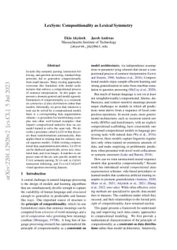Compositionality as Lexical Symmetry