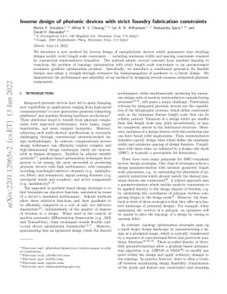 Inverse design of photonic devices with strict foundry fabrication
  constraints