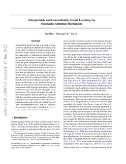 Interpretable and Generalizable Graph Learning via Stochastic Attention
  Mechanism