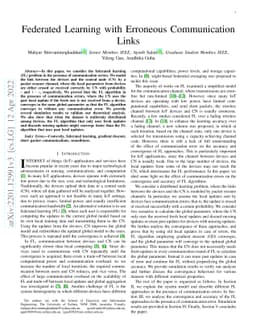 Federated Learning with Erroneous Communication Links