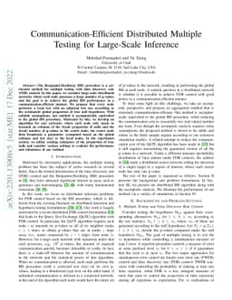 Communication-Efficient Distributed Multiple Testing for Large-Scale
  Inference