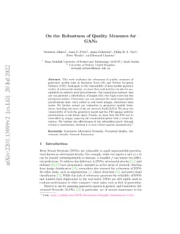 On the Robustness of Quality Measures for GANs