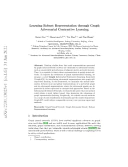 Learning Robust Representation through Graph Adversarial Contrastive
  Learning
