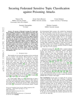 Securing Federated Sensitive Topic Classification against Poisoning
  Attacks