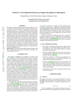 PostGAN: A GAN-Based Post-Processor to Enhance the Quality of Coded
  Speech