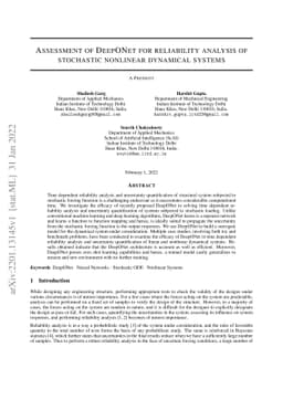 Assessment of DeepONet for reliability analysis of stochastic nonlinear
  dynamical systems