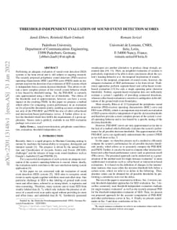 Threshold Independent Evaluation of Sound Event Detection Scores