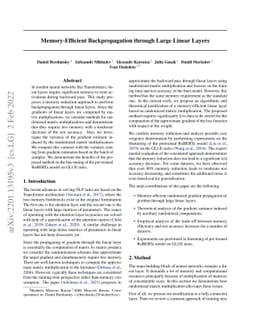 Memory-Efficient Backpropagation through Large Linear Layers