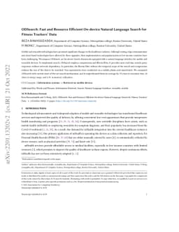 ODSearch: Fast and Resource Efficient On-device Natural Language Search
  for Fitness Trackers' Data