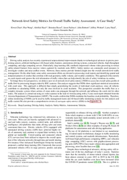 Network-level Safety Metrics for Overall Traffic Safety Assessment: A
  Case Study