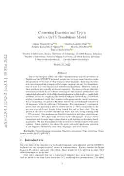 Correcting diacritics and typos with a ByT5 transformer model