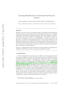 Learning Hamiltonians of constrained mechanical systems