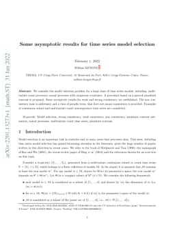 Some asymptotic results for time series model selection