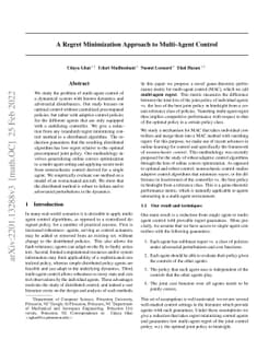 A Regret Minimization Approach to Multi-Agent Control