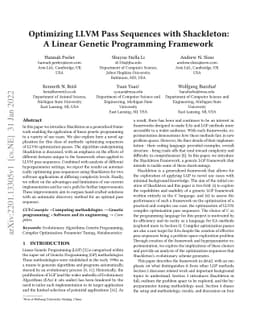 Optimizing LLVM Pass Sequences with Shackleton: A Linear Genetic
  Programming Framework