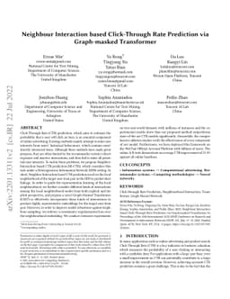 Neighbour Interaction based Click-Through Rate Prediction via
  Graph-masked Transformer